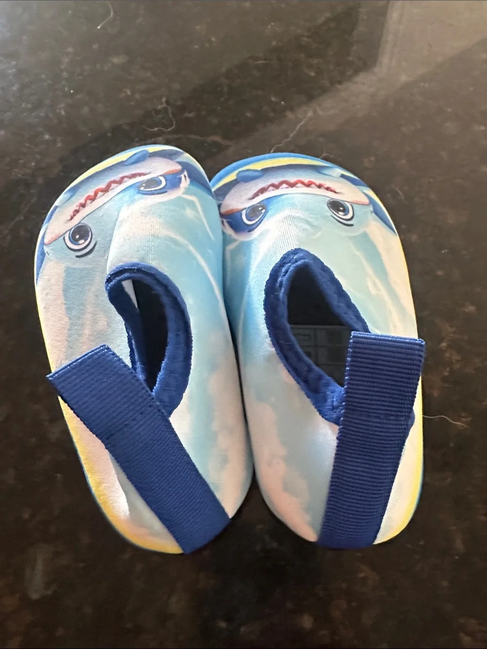 Kids Shark Print Slip-On Water Shoes - Light Blue